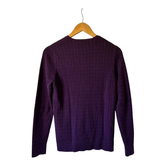 Land's End Cable Knit Sweater Women's Size Small Purple - Picture 5 of 10